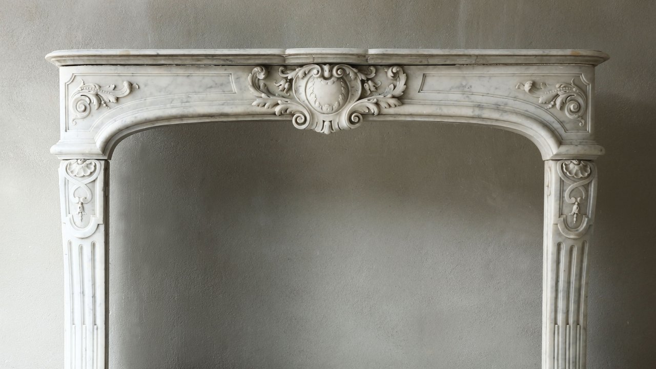 Antique marble fireplace surround