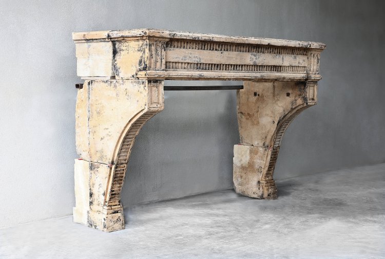 old french limestone mantle