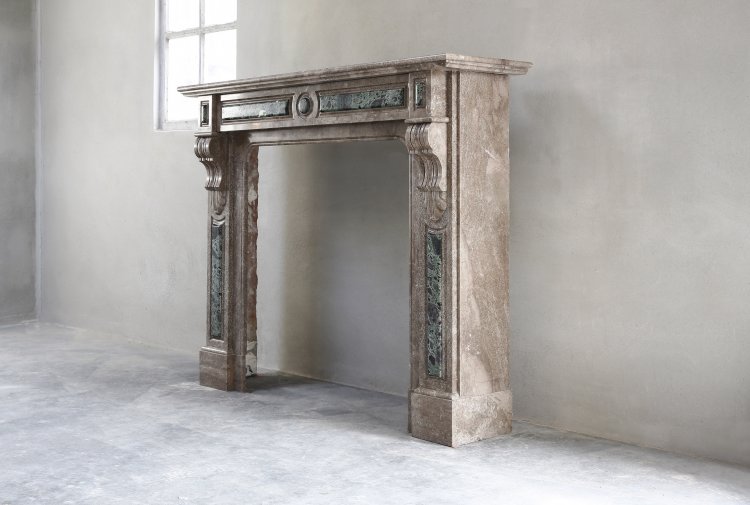 antique Emperador marble mantelpiece