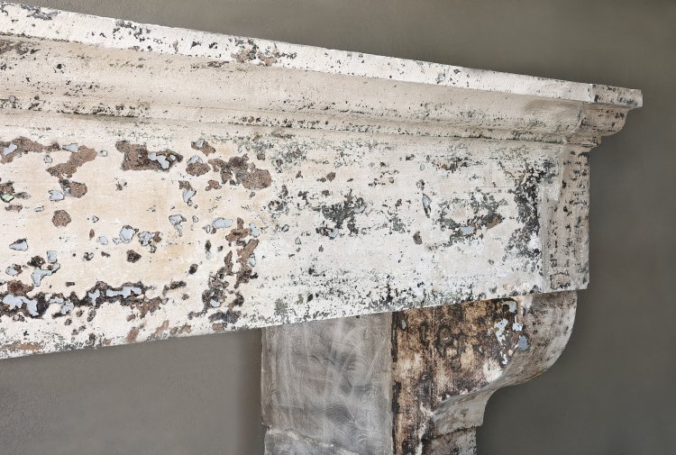 old fireplace of french limestone