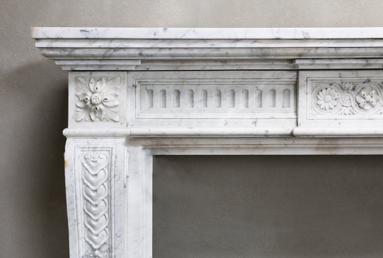 old Carrara marble chimney