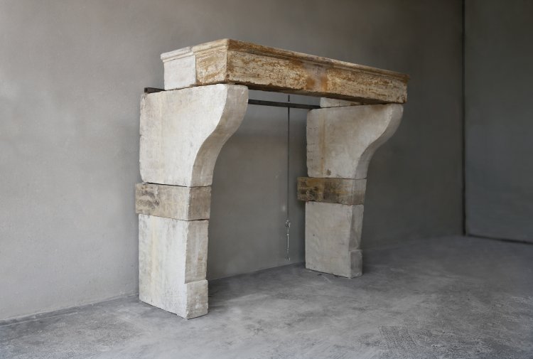 antique fireplace in campagnarde style