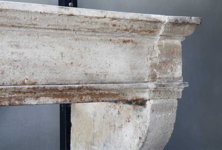 old mantelpiece of french limestone