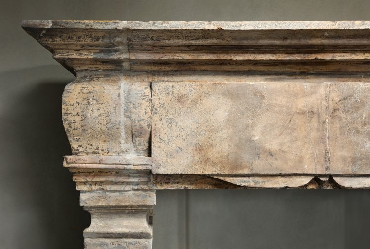 old french limestone fireplace