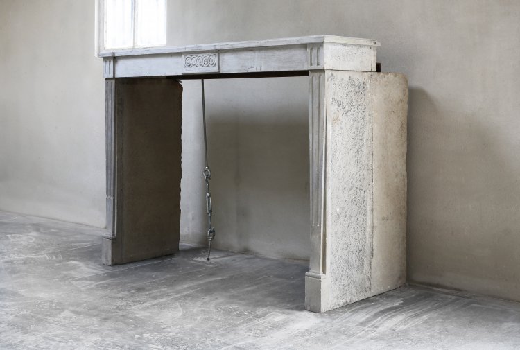 french mantelpiece of limestone