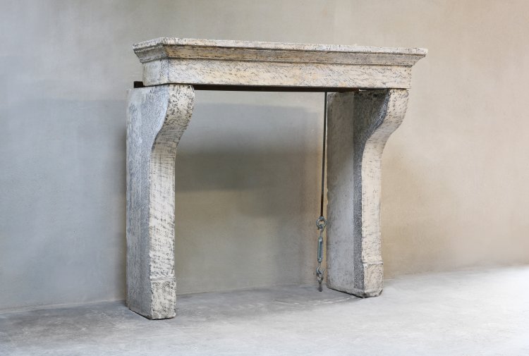 old french mantelpiece of limestone