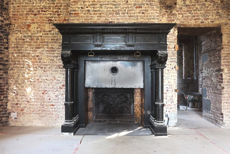 Unique marble castle fireplace