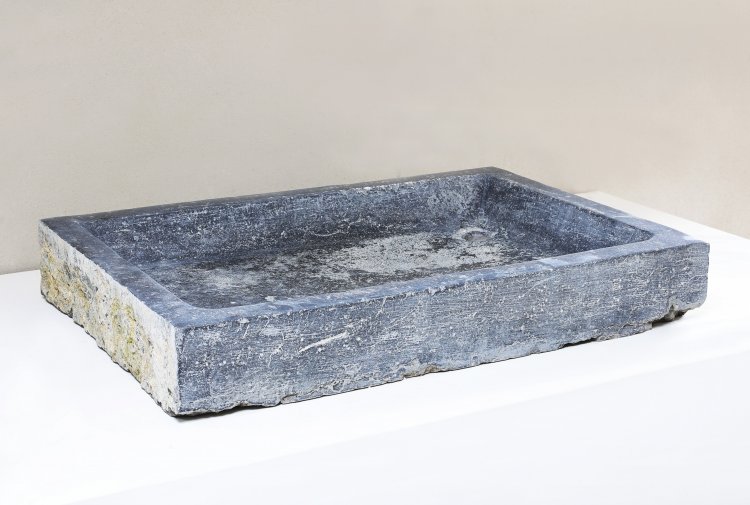 antique wash basin of belgian bluestone