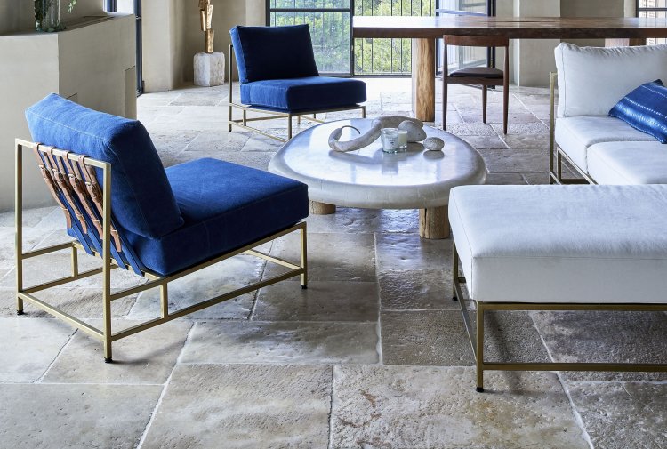 reclaimed slabs of french limestone