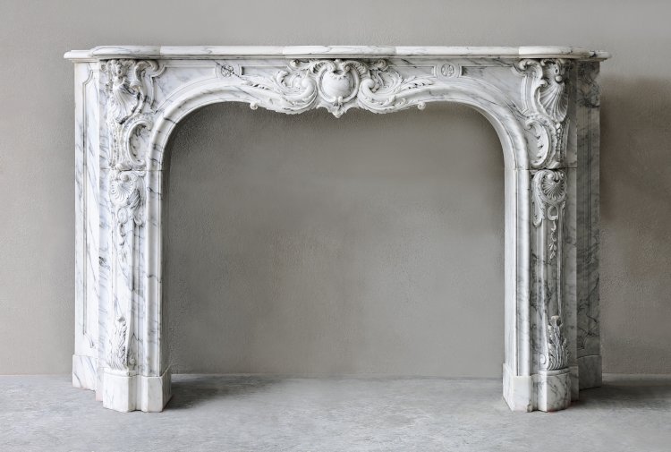 antique fireplace of marble