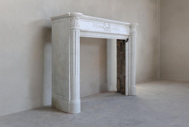 old carrara marble mantle