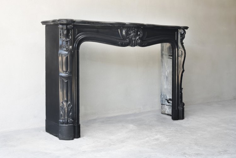 black marble antique fireplace mantel 