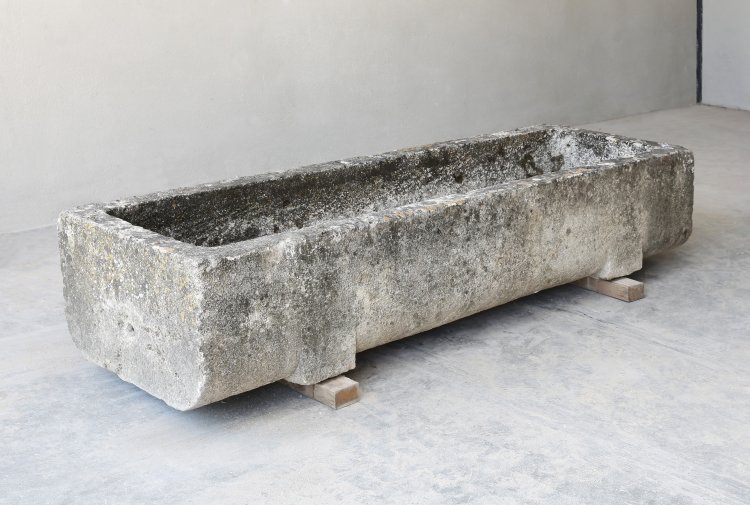 antique trough of french limestone