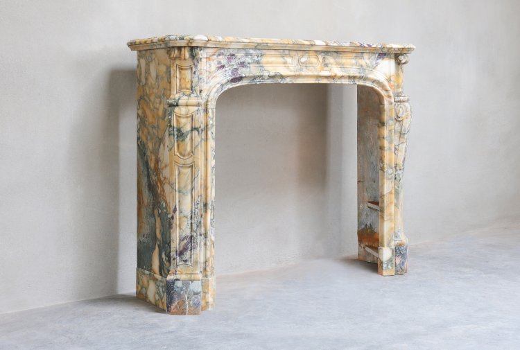 breche de vendome marble mantle piece