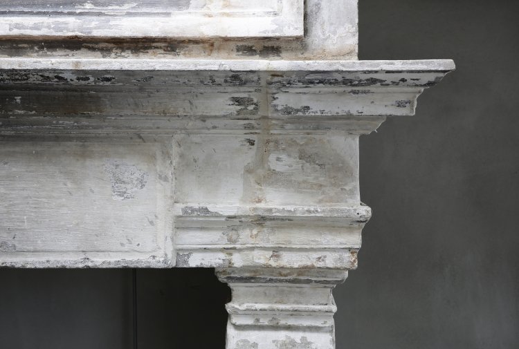 antique castle fireplace of french limestone
