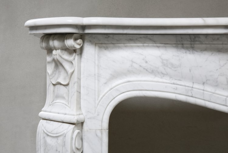 old french carrara marble mantelpiece