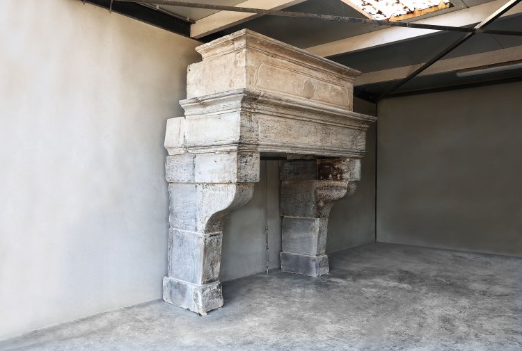 old french limestone mantle