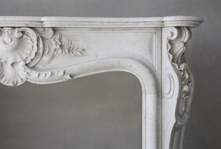 Carrara marble fireplace