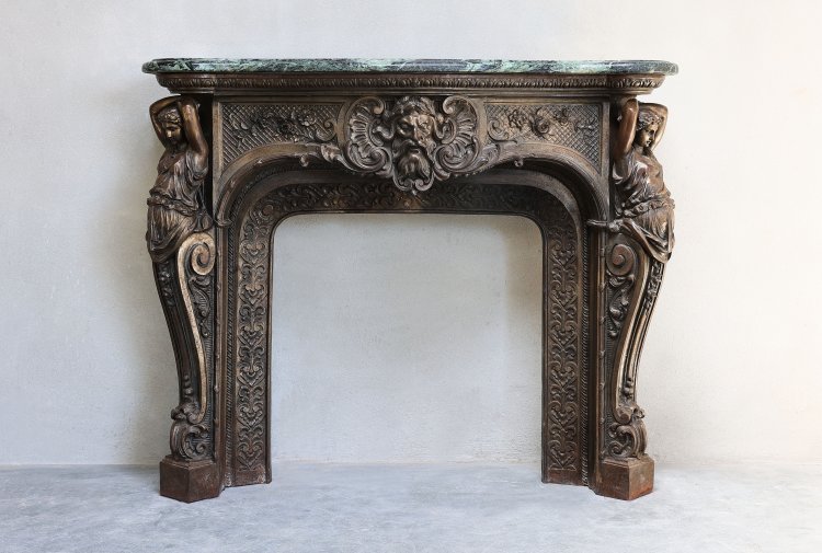 antique bronze patinated fireplace