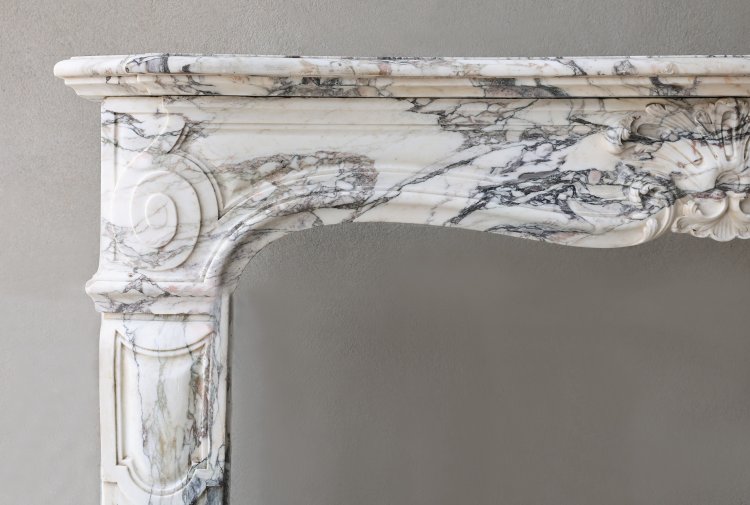 antique mantel of paonazzo marble