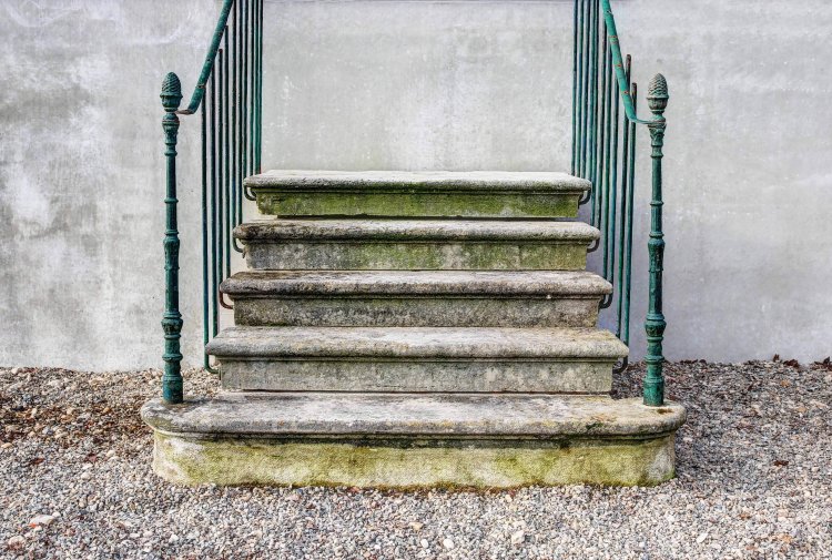 antique limestone steps