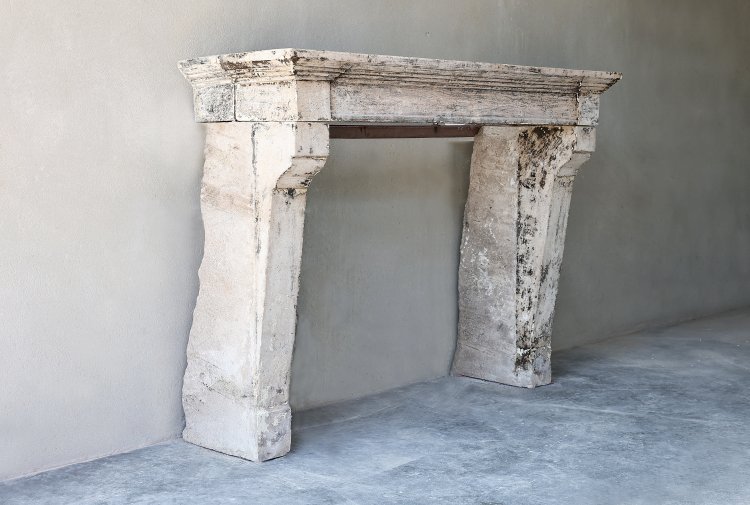 old French mantel of limestone