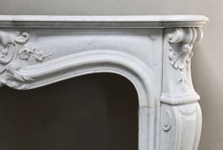 Old Carrara marble chimney