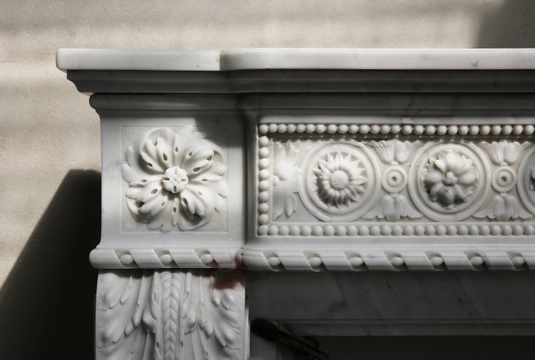 white marble mantelpiece