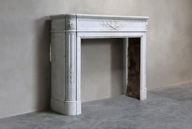 Carrara marble mantle surround