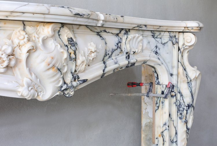 louis xv rococo style mantle surround