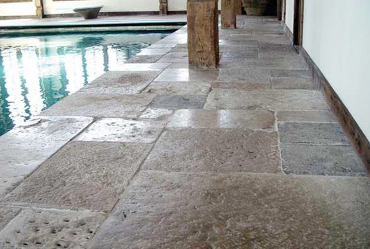 reclaimed French limestone slabs
