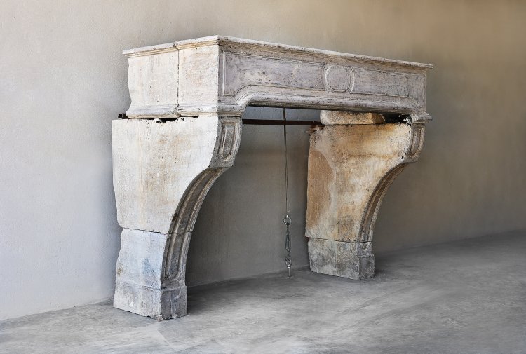 old french limestone mantle