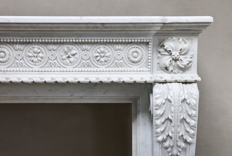 Carrara marble chimney