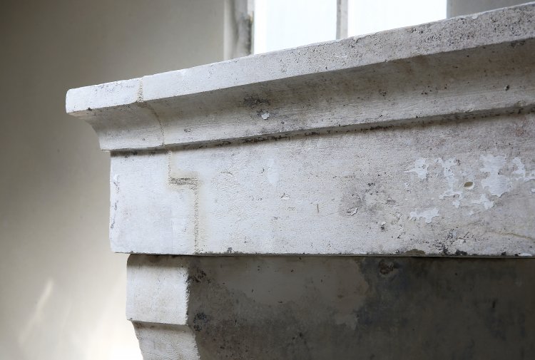 fireplace of french limestone