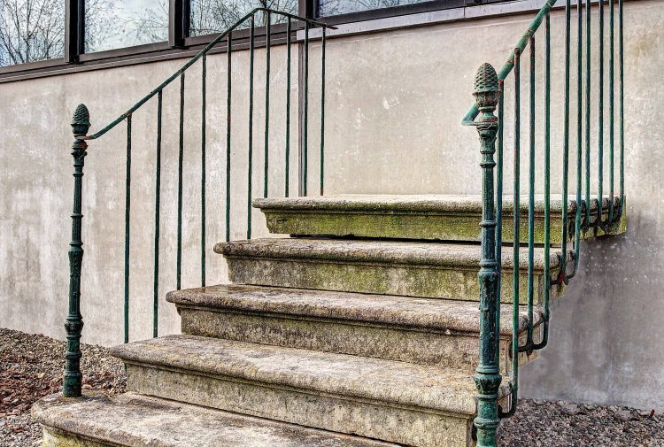 antique limestone steps