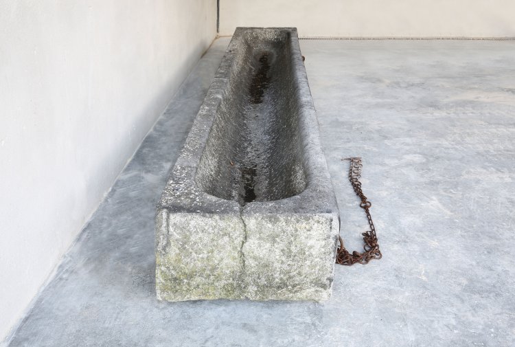 antique trough of belgian bluestone