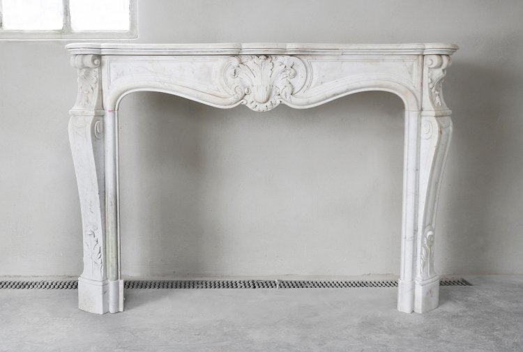 antique white marble fireplace