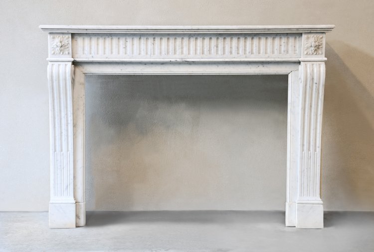 antique fireplace of marble