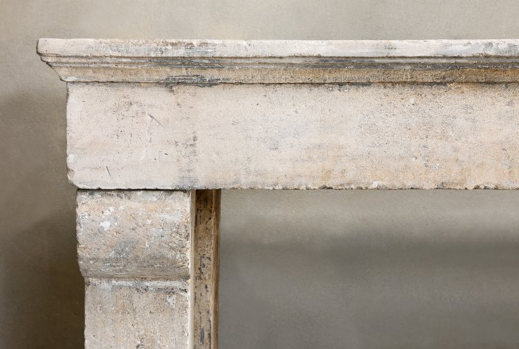 old french chimney of limestone