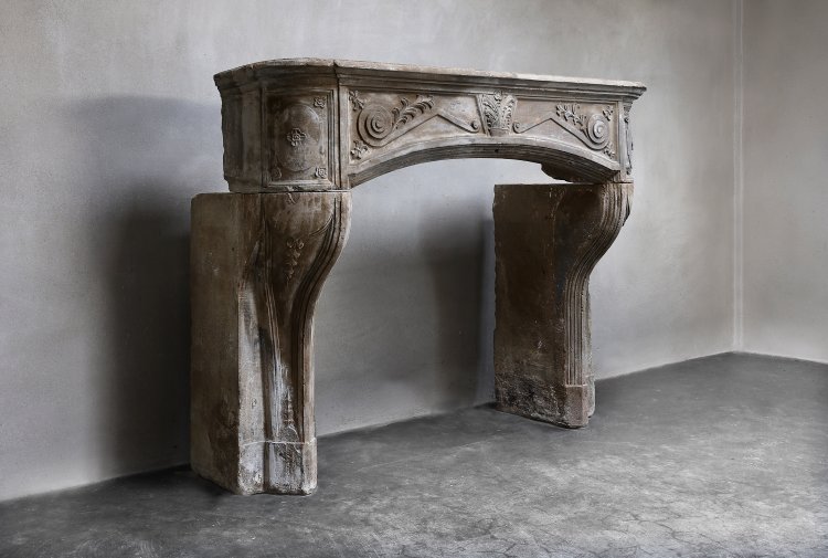 old french mantle of limeston