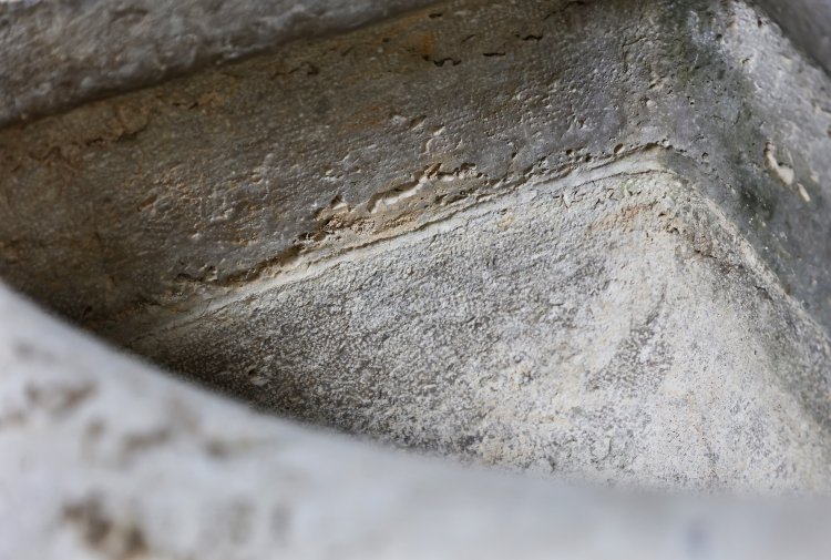 old burgundy stone wash basins