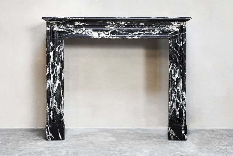 antique black marble fireplace