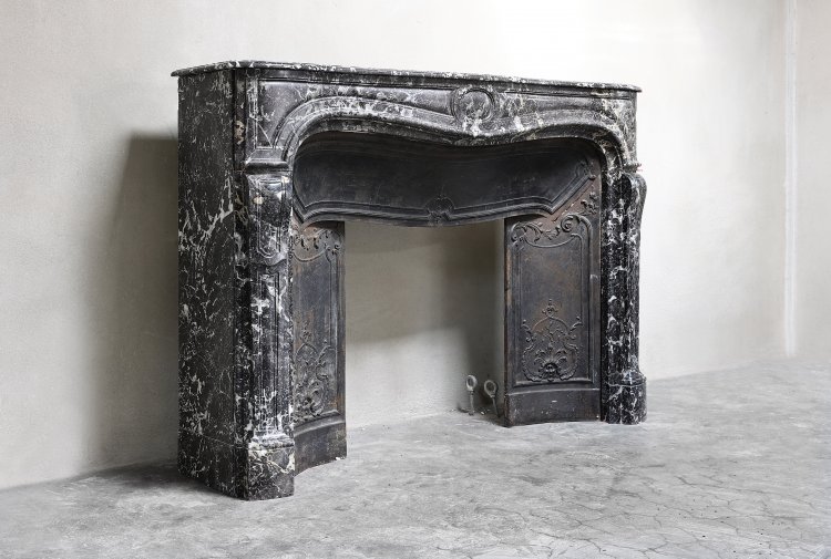 Gris de Saint Anne dore marble mantle