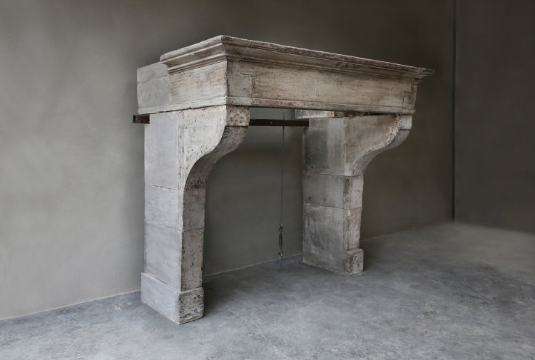 old french limestone mantle