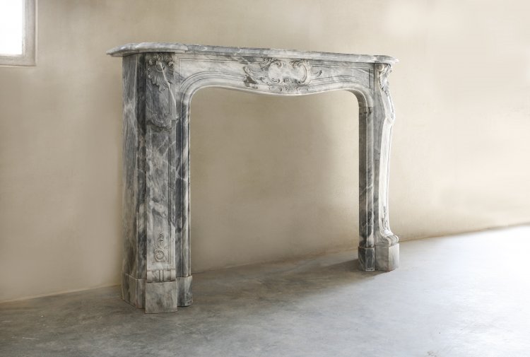 Blue turquin marble mantelpiece