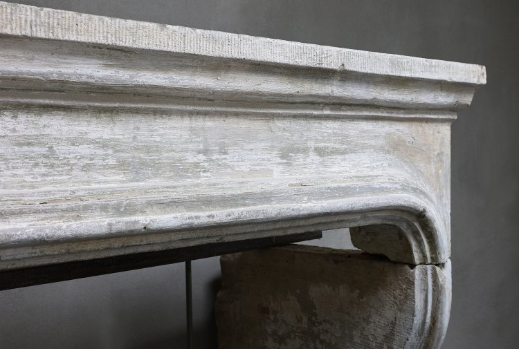old fireplace of french limestone