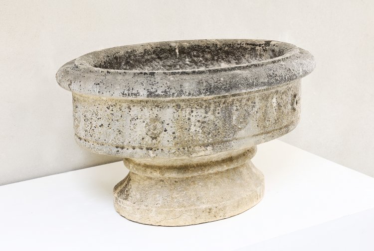 old vase of french limestone