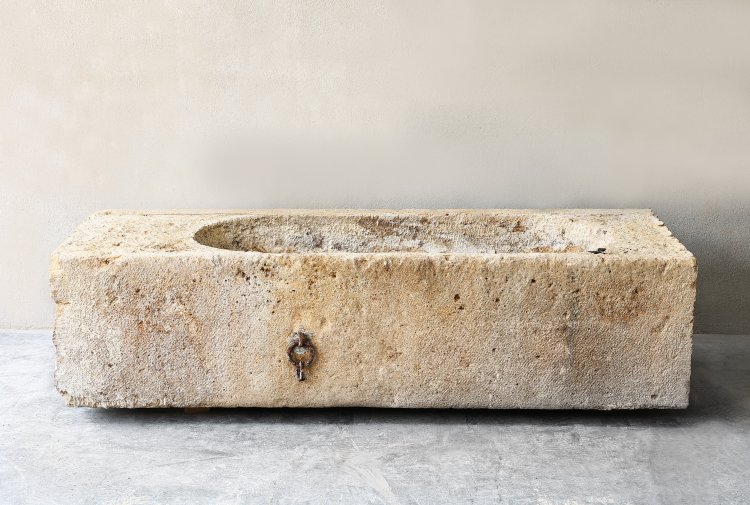 antique trough of french limestone