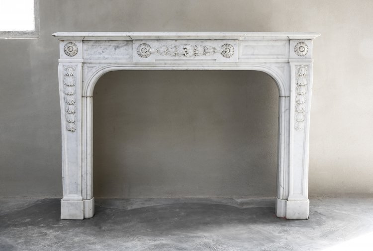 antique carrara marble fireplace