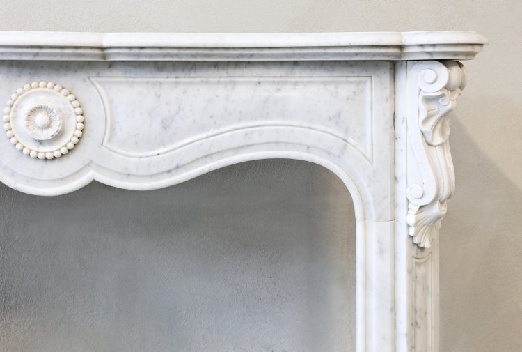 Carrara marble fireplace